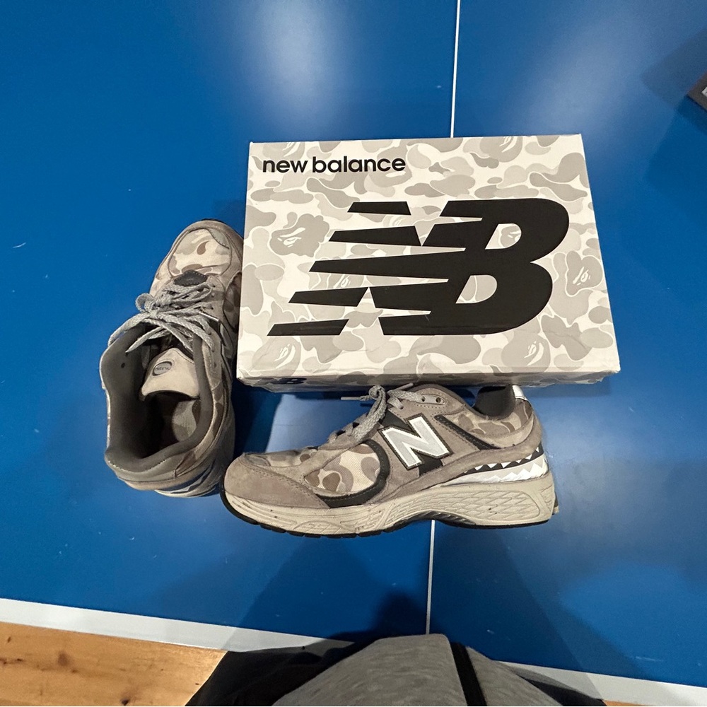 Bape new balance, Collab Men's Camo Sneakers in Beige and Brown